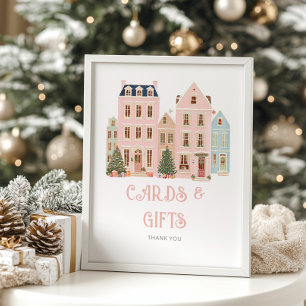 Poster Cartes et cadeaux Village de Noël Hiver