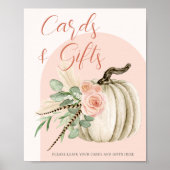 Poster Cartes et présentoir de table citrouille aquarelle (Devant)