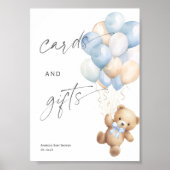 Poster Cartes et signes cadeaux, bleu Bearly wait Symbole (Devant)