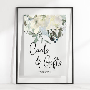 Poster Cartes Fleurales et Cadeaux Roses Blanches d'Ivoir