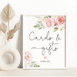 Poster Cartes florale floues et cadeaux<br><div class="desc">Cartes à fleurs blanches roses et cadeaux Poster Objets correspondants disponibles.</div>