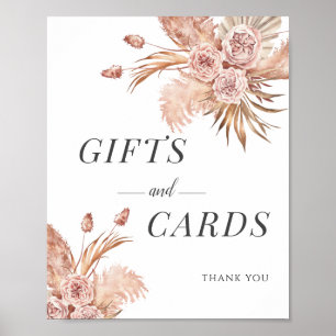 Poster Cartes florales aquarelles d'herbe des Pampas Cade