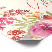 Poster Cartes florales Boho peintes à la main Fête des ma (Coin)