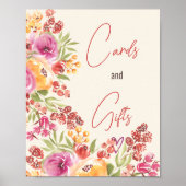 Poster Cartes florales Boho peintes à la main Fête des ma (Devant)