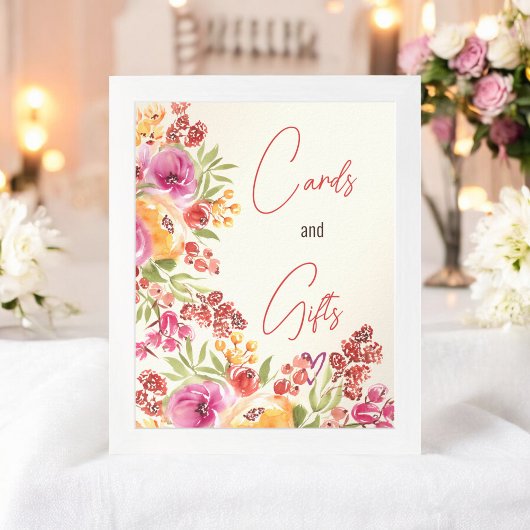 Poster Cartes florales Boho peintes à la main Fête des ma