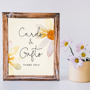 Poster Cartes florales et cadeaux aquarelle de fleurs sau