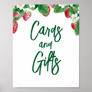 Poster Cartes-fraises d'été Baby shower cadeaux