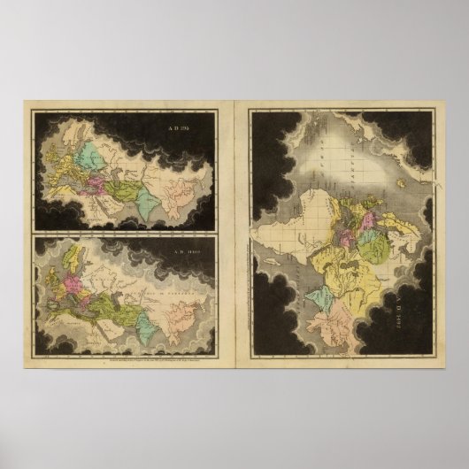 Poster cartes gravées du monde (Devant)