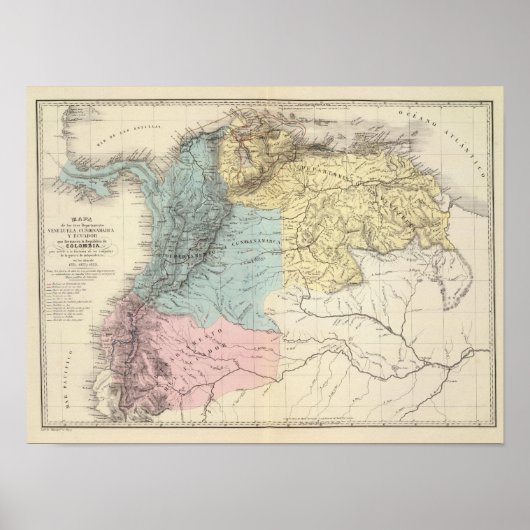 Poster Cartes militaires historiques du Venezuela (Devant)