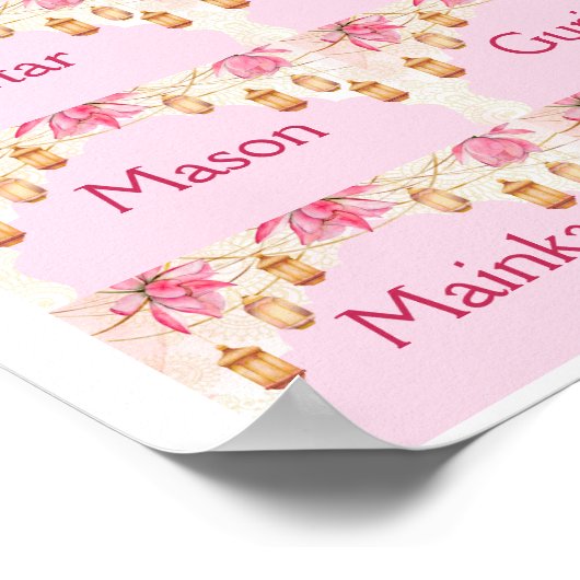 Poster Cartes modèle rose (Coin)