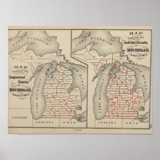 Poster Cartes montrant les districts du Congrès (Devant)