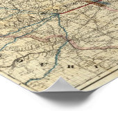 Poster Cartes montrant l'Indiana (Coin)