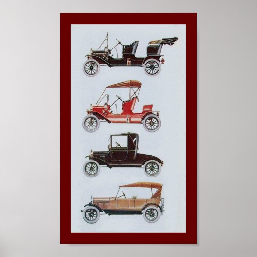 Poster CARTES RETRO, noir blanc rouge (Devant)