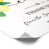 Poster Cartes Signé Citrons Rose Réception de Mariage (Coin)