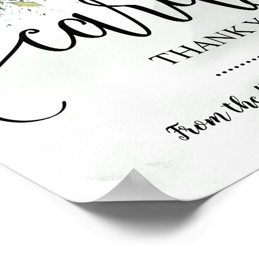 Poster Cartes signe douche mariage réception eucalyptus (Coin)