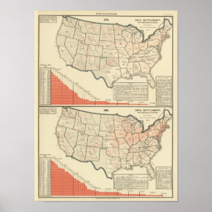 Poster Cartes thématiques des États-Unis