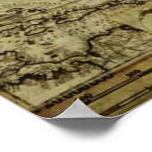 Poster Cartes vintage vieux monde (Coin)