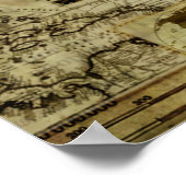 Poster Cartes Vintages et anciennes du monde cool (Coin)