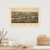 Poster Carthage, NY Carte panoramique - 1888 (Cuisine)