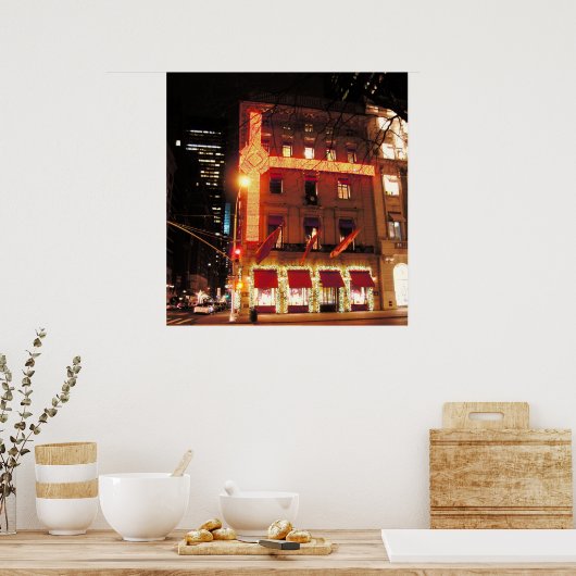 Poster Cartier Store NYC Christmas 2010 Canvas Print (Cuisine)