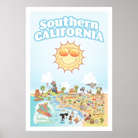 Poster Cartographie de la Californie du Sud (Devant)
