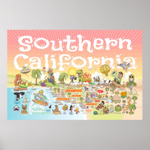 Poster Cartographie de la Californie du Sud