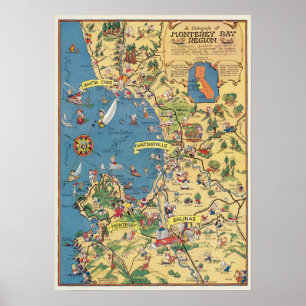 Poster Cartographie de la région de Monterey Bay