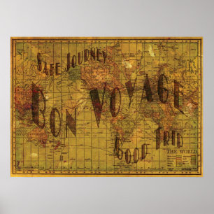 Poster Cartographie de mes voyages