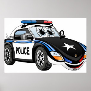Poster Cartographie de voiture sport de police