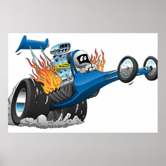 Poster Cartographie du dragster à carburant supérieur