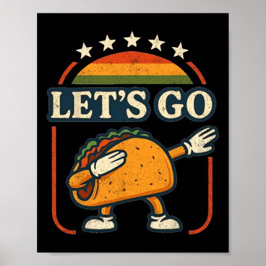 Poster Cartographie Taco Dab Artwork Retro Sunset Style (Devant)