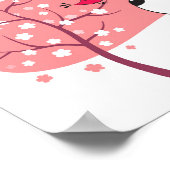 Poster Cartographier Chien Chien Chiot Fleur Oiseau Fleur (Coin)