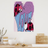 Poster Carton adorable Ladybug Love (Cuisine)