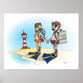 Poster Carton ; aller en vacances en plongée. (Devant)