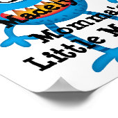 Poster Carton bleu mignon Monster Amusant pour les enfant (Coin)