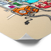 Poster Carton; brosser les dents à l'hygiène buccale. (Coin)