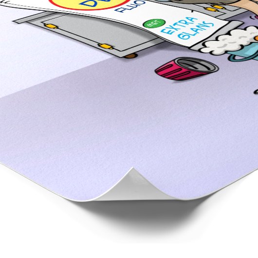 Poster Carton; brosser les dents à l'hygiène buccale. (Coin)