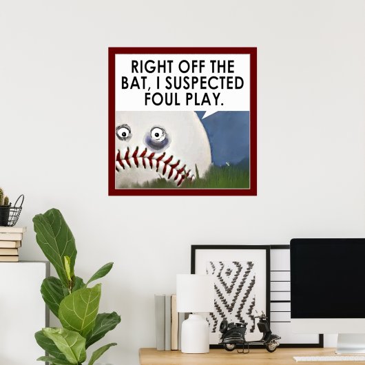 Poster carton de baseball (Bureau à domicile)