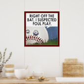 Poster carton de baseball (Cuisine)