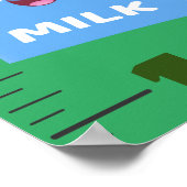 Poster Carton de croissance de la boisson préférée mignon (Coin)