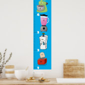 Poster Carton de croissance de l'électronique mignonne (Cuisine)