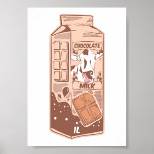 Poster Carton de lait au chocolat