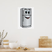 Poster Carton du réfrigérateur en acier inoxydable (Cuisine)