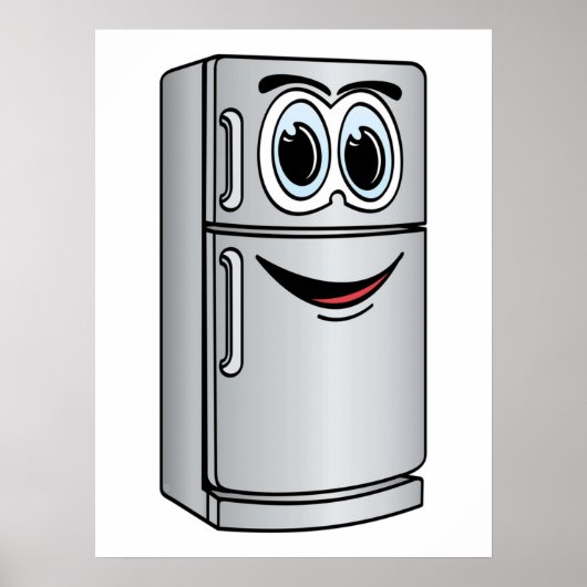 Poster Carton du réfrigérateur en acier inoxydable (Devant)