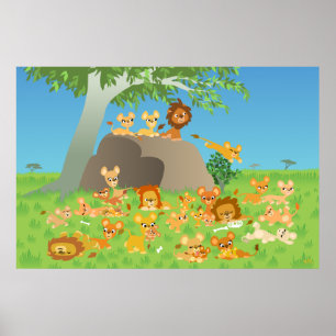 Poster Carton Lion Pride imprimé personnalisé