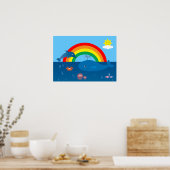 Poster Carton mignon Marine Life & Rainbow Custom (Cuisine)