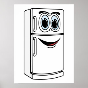 Poster Carton Réfrigérateur Blanc