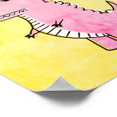 Poster Carton rose Mignonne Et En Colère T-Rex Vieux Papi (Coin)