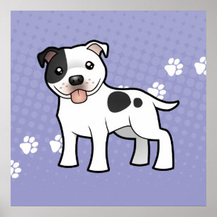 Poster Carton Staffordshire Bull Terrier
