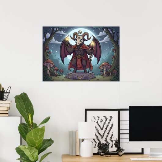 Poster Cartoon Baphomet (Bureau à domicile)